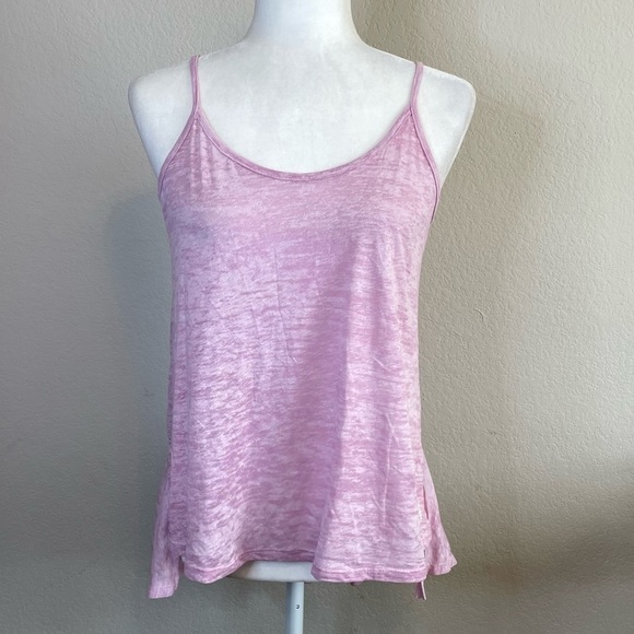 NWT Free People Movement Pink Burnout Acid Wash Flowy Tank Top Oversized Sz SML - Picture 1 of 9